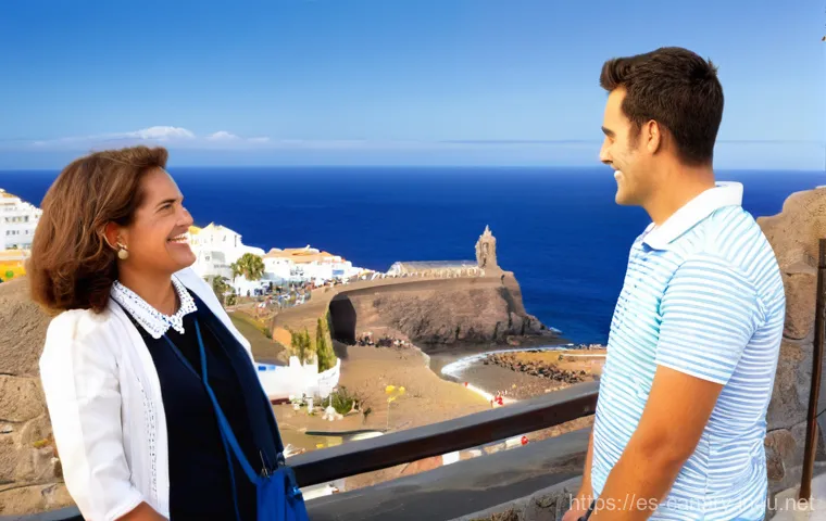 카나리아제도에서 사용하는 언어 - **Prompt 2: Vibrant Canarian Vocabulary in a Local Setting**
    "A lively, authentic scene inside a...